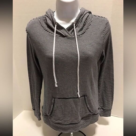 Chance Or Fate Womens Blue/White Long Sleeve Hooded Top Hoodie Shirt - Size S - Picture 2 of 8